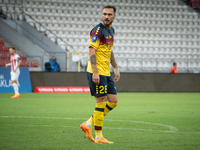 Linus Wahlqvist during the game between KS Cracovia and Pogon Szczecin in Krakow, Poland, on September 14, 2024. PKO BP Ekstraklasa, Polish...