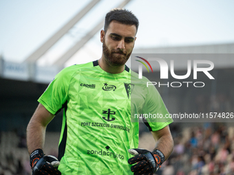 Goalkeeper Valentin Cojocaru during the game between KS Cracovia and Pogon Szczecin in Krakow, Poland, on September 14, 2024. PKO BP Ekstrak...