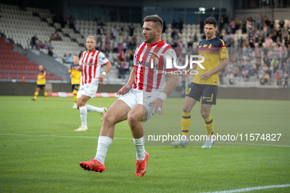 Benjamin Kallman during the game between KS Cracovia and Pogon Szczecin in Krakow, Poland, on September 14, 2024. PKO BP Ekstraklasa, Polish...