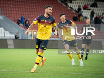 Linus Wahlqvist during the game between KS Cracovia and Pogon Szczecin in Krakow, Poland, on September 14, 2024. PKO BP Ekstraklasa, Polish...