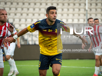 Efthymios Koulouris during the game between KS Cracovia and Pogon Szczecin in Krakow, Poland, on September 14, 2024. PKO BP Ekstraklasa, Pol...