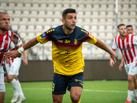 Efthymios Koulouris during the game between KS Cracovia and Pogon Szczecin in Krakow, Poland, on September 14, 2024. PKO BP Ekstraklasa, Pol...