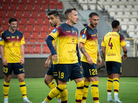 Pogon players during the game between KS Cracovia and Pogon Szczecin in Krakow, Poland, on September 14, 2024. PKO BP Ekstraklasa, Polish fo...