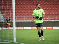 Goalkeeper Valentin Cojocaru during the game between KS Cracovia and Pogon Szczecin in Krakow, Poland, on September 14, 2024. PKO BP Ekstrak...