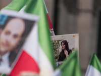 The Association of Iranian Graduates resident in Italy demonstrates on the anniversary of the killing of Mahsa Amini in Iran in Rome, Italy,...