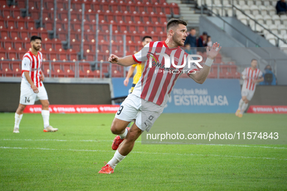 Benjamin Kallman during the game between KS Cracovia and Pogon Szczecin in Krakow, Poland, on September 14, 2024. PKO BP Ekstraklasa, Polish...