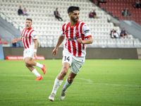 Ajdin Hasic participates in the game between KS Cracovia and Pogon Szczecin in Krakow, Poland, on September 14, 2024. PKO BP Ekstraklasa, Po...