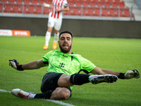 Goalkeeper Valentin Cojocaru during the game between KS Cracovia and Pogon Szczecin in Krakow, Poland, on September 14, 2024. PKO BP Ekstrak...