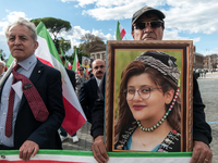 The Association of Iranian Graduates resident in Italy demonstrates on the anniversary of the killing of Mahsa Amini in Iran in Rome, Italy,...