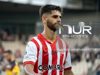 Ajdin Hasic participates in the game between KS Cracovia and Pogon Szczecin in Krakow, Poland, on September 14, 2024. PKO BP Ekstraklasa, Po...