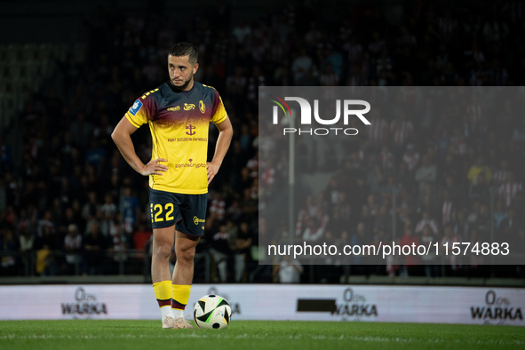 Vahan Bichakhchyan participates in the game between KS Cracovia and Pogon Szczecin in Krakow, Poland, on September 14, 2024. PKO BP Ekstrakl...