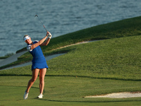 GAINESVILLE, VIRGINIA - SEPTEMBER 14: Charley Hull of Team Europe plays her second shot toward the 17th green during Fourball Matches on Day...