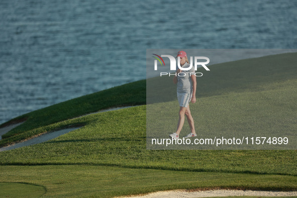 GAINESVILLE, VIRGINIA - SEPTEMBER 14: Captain Stacy Lewis of the United States walks on the 17th hole during Fourball Matches on Day Two of...