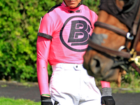 Jockey Frankie Dettori waits in the walking ring ahead of the Ontario Matron Stakes (Grade III) at Woodbine Racetrack in Toronto, Canada, on...