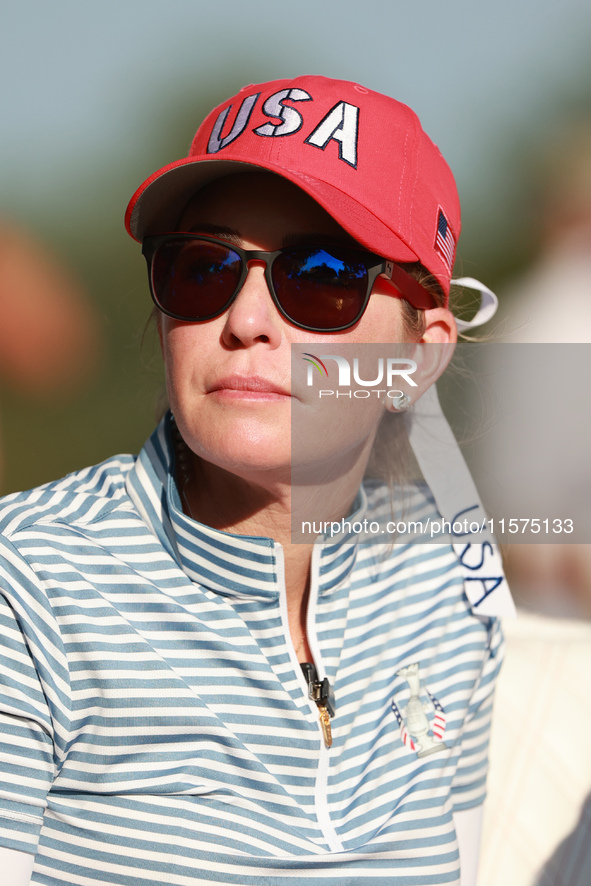 GAINESVILLE, VIRGINIA - SEPTEMBER 14: Vice Captain Paula Creamer of of Team USA is seen during Fourball Matches on Day Two of the Solheim Cu...