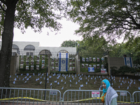 The Embassy of Israel is seen during a pro-Palestinian rally in front of the Israeli Embassy in Washington DC, USA, on September 14, 2024. I...