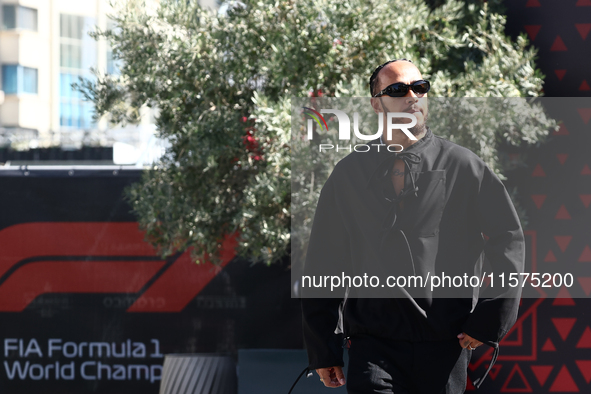 Lewis Hamilton of Mercedes ahead of the Formula 1 Grand Prix of Azerbaijan at Baku City Circuit in Baku, Azerbaijan on September 15, 2024. 