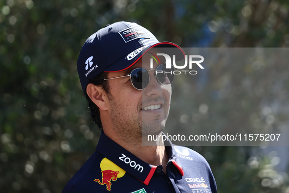 Sergio Perez of Red Bull Racing ahead of the Formula 1 Grand Prix of Azerbaijan at Baku City Circuit in Baku, Azerbaijan on September 15, 20...