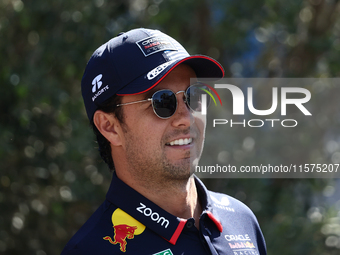 Sergio Perez of Red Bull Racing ahead of the Formula 1 Grand Prix of Azerbaijan at Baku City Circuit in Baku, Azerbaijan on September 15, 20...