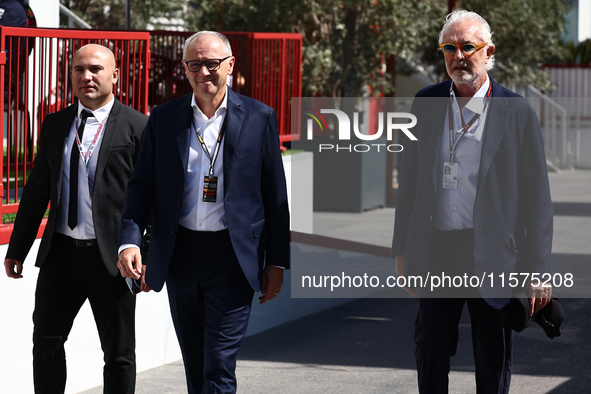 Stefano Domenicali and Flavio Briatore ahead of the Formula 1 Grand Prix of Azerbaijan at Baku City Circuit in Baku, Azerbaijan on September...