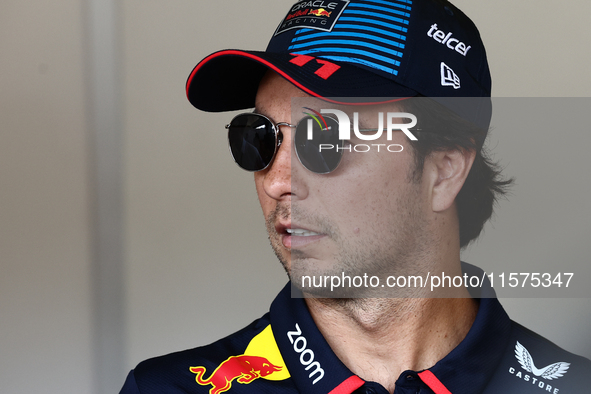 Sergio Perez of Red Bull Racing ahead of the Formula 1 Grand Prix of Azerbaijan at Baku City Circuit in Baku, Azerbaijan on September 15, 20...