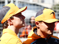 Oscar Piastri and Lando Norris of McLaren ahead of the Formula 1 Grand Prix of Azerbaijan at Baku City Circuit in Baku, Azerbaijan on Septem...