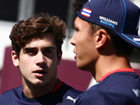 Franco Colapinto and Alexander Albon of Williams ahead of the Formula 1 Grand Prix of Azerbaijan at Baku City Circuit in Baku, Azerbaijan on...