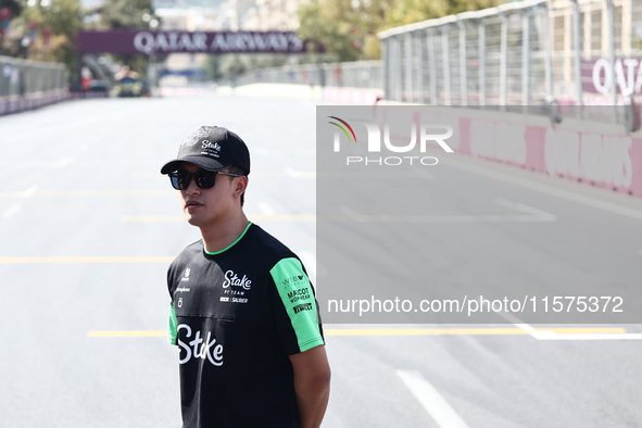 Zhou Guanyu of Kick Sauber ahead of the Formula 1 Grand Prix of Azerbaijan at Baku City Circuit in Baku, Azerbaijan on September 15, 2024. 