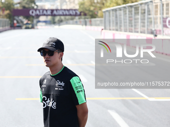 Zhou Guanyu of Kick Sauber ahead of the Formula 1 Grand Prix of Azerbaijan at Baku City Circuit in Baku, Azerbaijan on September 15, 2024. (