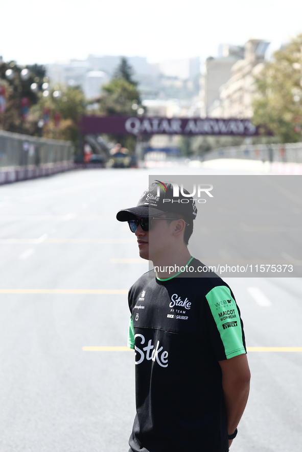 Zhou Guanyu of Kick Sauber ahead of the Formula 1 Grand Prix of Azerbaijan at Baku City Circuit in Baku, Azerbaijan on September 15, 2024. 