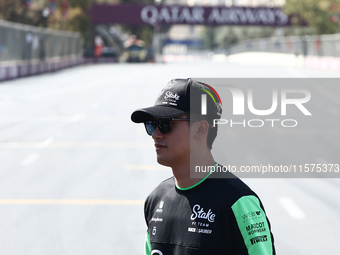 Zhou Guanyu of Kick Sauber ahead of the Formula 1 Grand Prix of Azerbaijan at Baku City Circuit in Baku, Azerbaijan on September 15, 2024. (