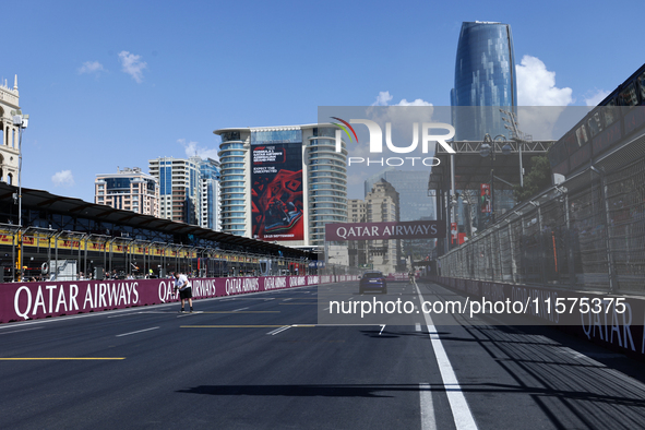 A view ahead of the Formula 1 Grand Prix of Azerbaijan at Baku City Circuit in Baku, Azerbaijan on September 15, 2024. 