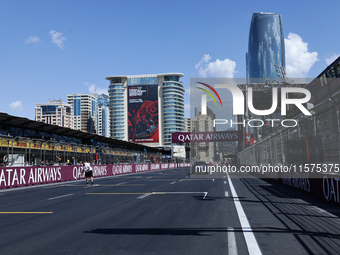 A view ahead of the Formula 1 Grand Prix of Azerbaijan at Baku City Circuit in Baku, Azerbaijan on September 15, 2024. (