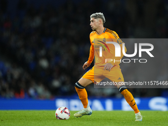 Federico Valverde central midfield of Real Madrid and Uruguay during the La Liga match between Real Sociedad de Futbol and Real Madrid CF at...