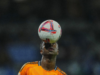 Vinicius Junior left winger of Real Madrid and Brazil during the La Liga match between Real Sociedad de Futbol and Real Madrid CF at Reale A...