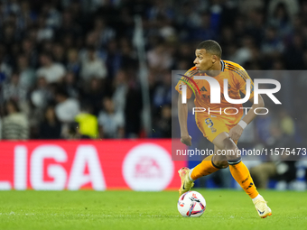 Kylian Mbappe centre-forward of Real Madrid and France during the La Liga match between Real Sociedad de Futbol and Real Madrid CF at Reale...