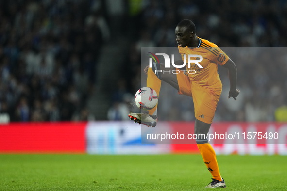 Ferland Mendy left-back of Real Madrid and France during the La Liga match between Real Sociedad de Futbol and Real Madrid CF at Reale Arena...