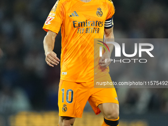 Luka Modric central midfield of Real Madrid and Croatia during the La Liga match between Real Sociedad de Futbol and Real Madrid CF at Reale...