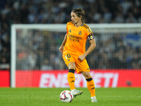 Luka Modric central midfield of Real Madrid and Croatia during the La Liga match between Real Sociedad de Futbol and Real Madrid CF at Reale...