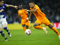 Kylian Mbappe centre-forward of Real Madrid and France in action during the La Liga match between Real Sociedad de Futbol and Real Madrid CF...