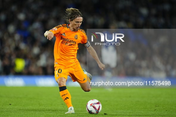 Luka Modric central midfield of Real Madrid and Croatia during the La Liga match between Real Sociedad de Futbol and Real Madrid CF at Reale...