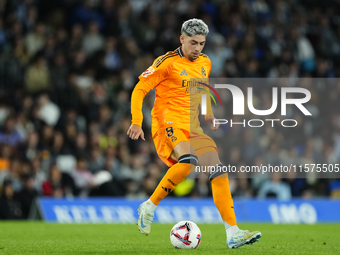 Federico Valverde central midfield of Real Madrid and Uruguay during the La Liga match between Real Sociedad de Futbol and Real Madrid CF at...