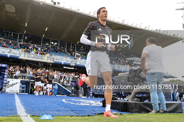 Dusan Vlahovic of Juventus FC during the Serie A match between Empoli FC and Juventus FC in Empoli, Italy, on September 14, 2024, at the sta...