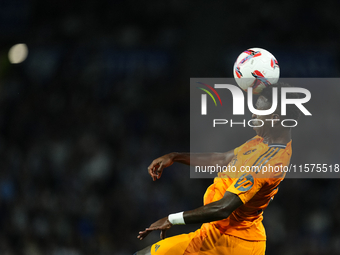 Vinicius Junior left winger of Real Madrid and Brazil controls the ball during the La Liga match between Real Sociedad de Futbol and Real Ma...