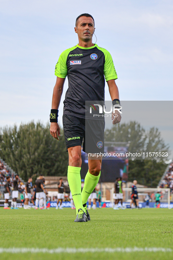 Marco Di Bello officiates the Serie A match between Empoli FC and Juventus FC in Empoli, Italy, on September 14, 2024, at the stadium Carlo...