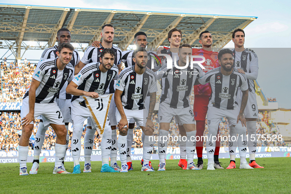 Juventus FC players pose for a team photo prior to the Serie A match between Empoli FC and Juventus FC in Empoli, Italy, on September 14, 20...