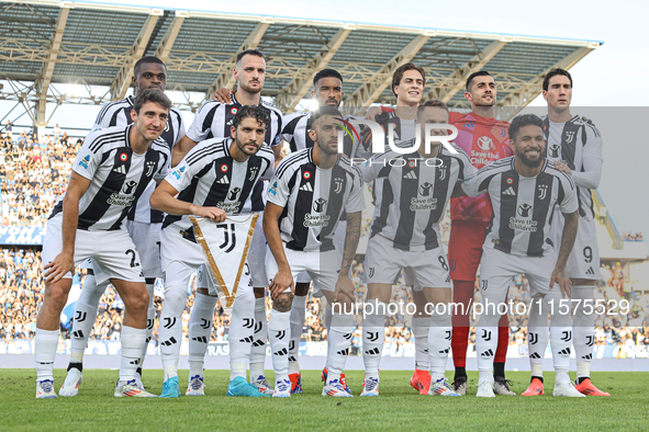 Juventus FC players pose for a team photo prior to the Serie A match between Empoli FC and Juventus FC in Empoli, Italy, on September 14, 20...