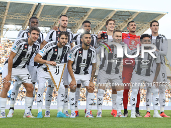 Juventus FC players pose for a team photo prior to the Serie A match between Empoli FC and Juventus FC in Empoli, Italy, on September 14, 20...