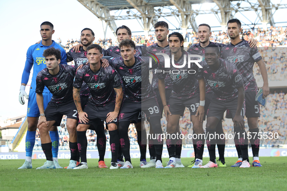 Empoli FC players pose for a team photo prior to the Serie A match between Empoli FC and Juventus FC in Empoli, Italy, on September 14, 2024...