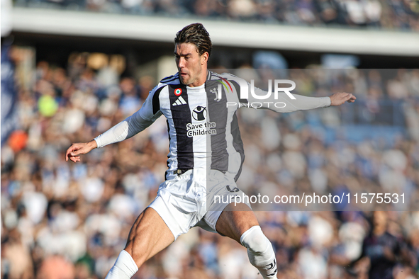 Dusan Vlahovic of Juventus FC during the Serie A match between Empoli FC and Juventus FC in Empoli, Italy, on September 14, 2024, at the sta...